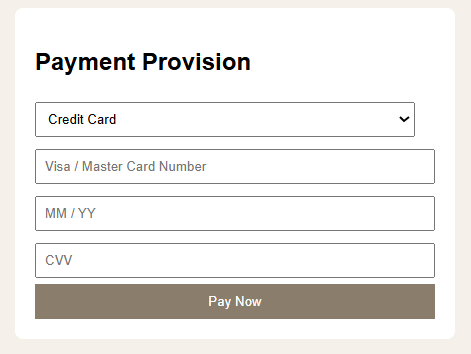 Payment Page Output